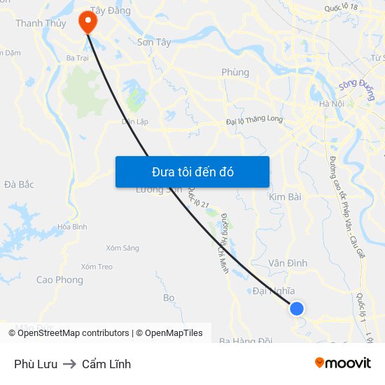 Phù Lưu to Cẩm Lĩnh map