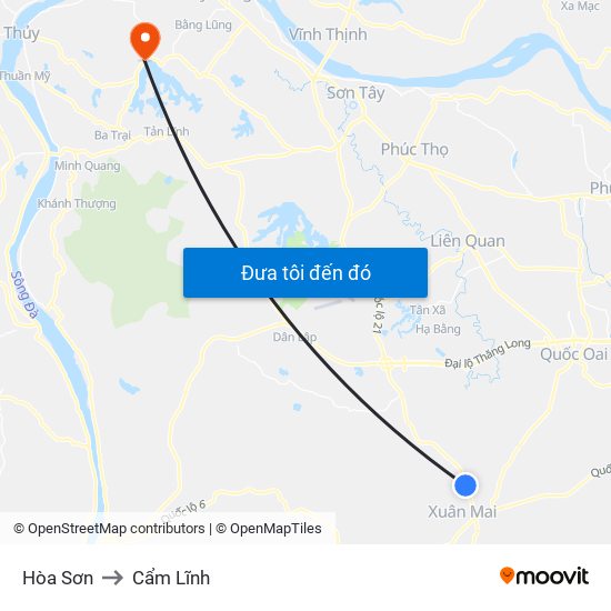 Hòa Sơn to Cẩm Lĩnh map