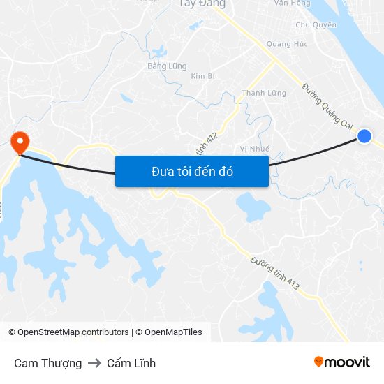 Cam Thượng to Cẩm Lĩnh map