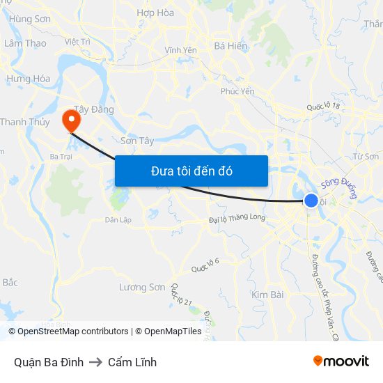 Quận Ba Đình to Cẩm Lĩnh map