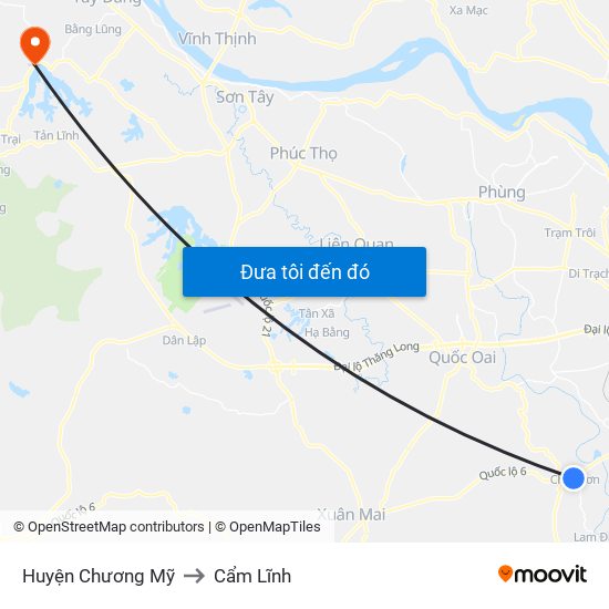 Huyện Chương Mỹ to Cẩm Lĩnh map