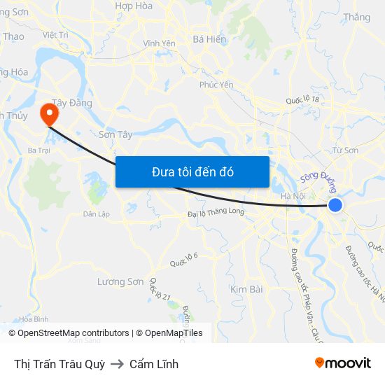 Thị Trấn Trâu Quỳ to Cẩm Lĩnh map