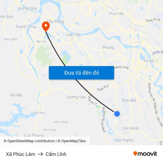 Xã Phúc Lâm to Cẩm Lĩnh map