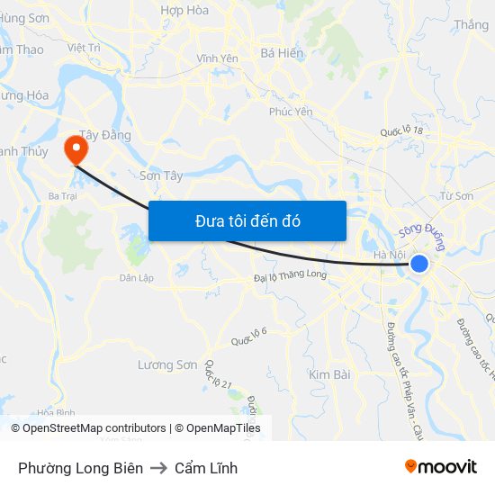 Phường Long Biên to Cẩm Lĩnh map