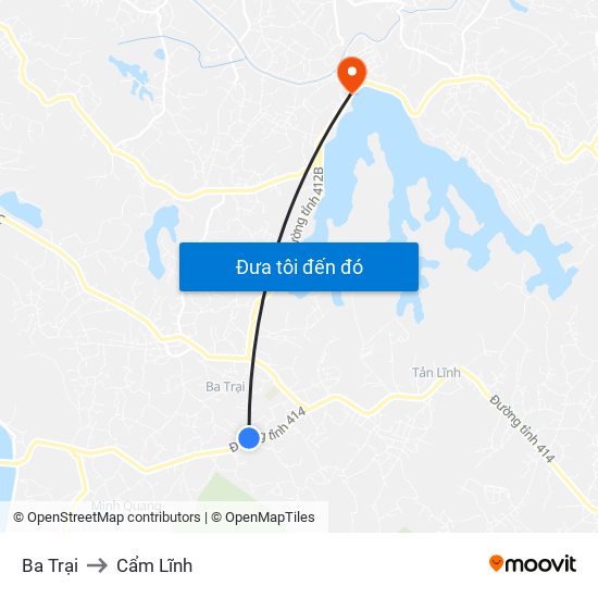 Ba Trại to Cẩm Lĩnh map