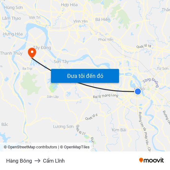 Hàng Bông to Cẩm Lĩnh map