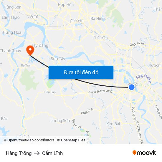 Hàng Trống to Cẩm Lĩnh map