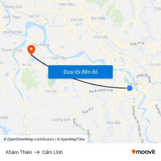 Khâm Thiên to Cẩm Lĩnh map