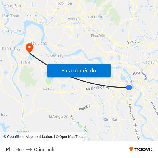 Phố Huế to Cẩm Lĩnh map