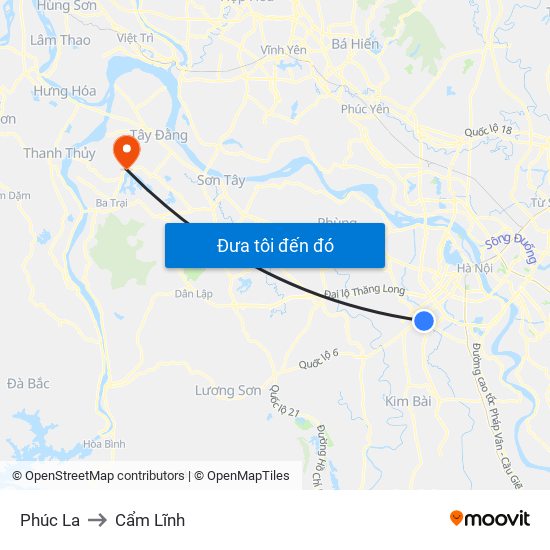 Phúc La to Cẩm Lĩnh map