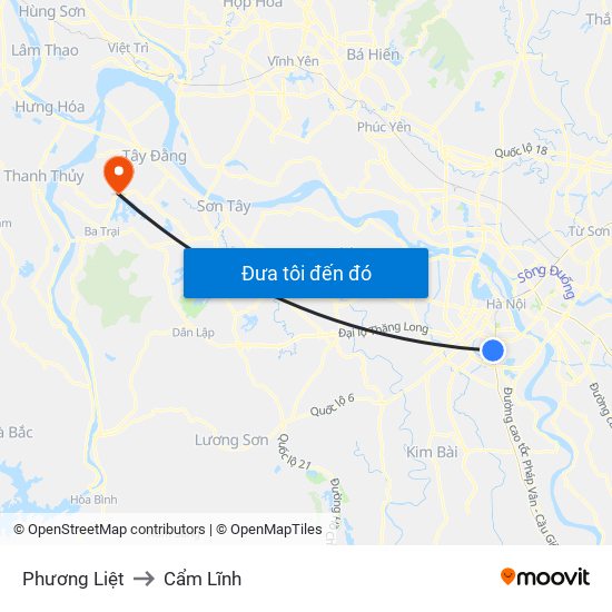 Phương Liệt to Cẩm Lĩnh map