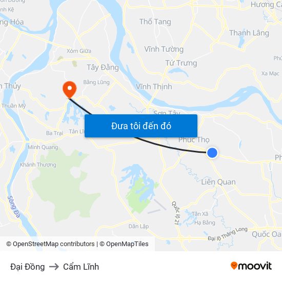 Đại Đồng to Cẩm Lĩnh map