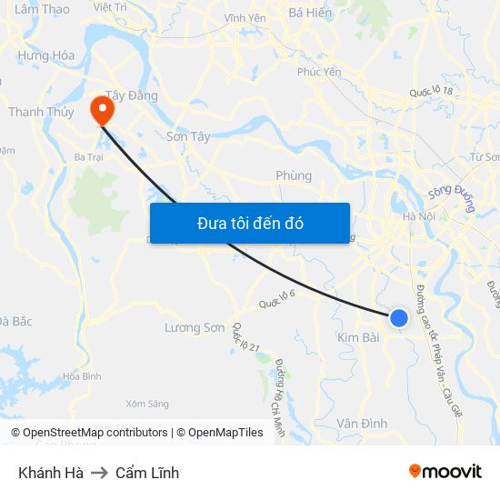 Khánh Hà to Cẩm Lĩnh map