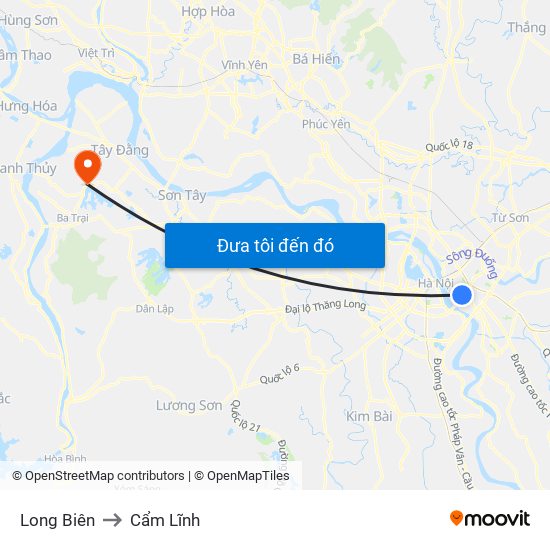 Long Biên to Cẩm Lĩnh map