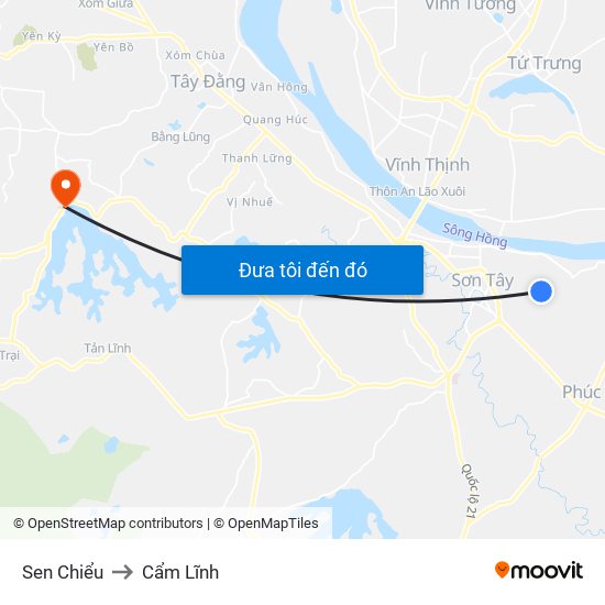 Sen Chiểu to Cẩm Lĩnh map