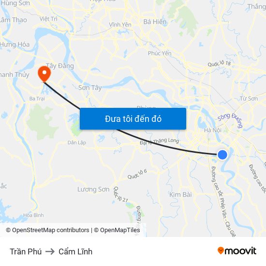 Trần Phú to Cẩm Lĩnh map