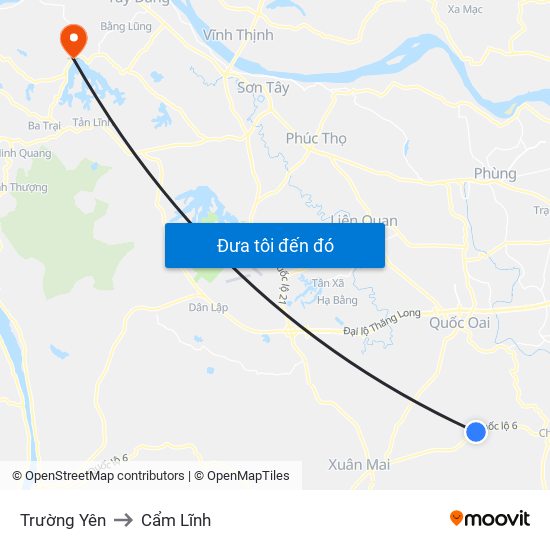 Trường Yên to Cẩm Lĩnh map