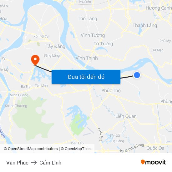 Vân Phúc to Cẩm Lĩnh map