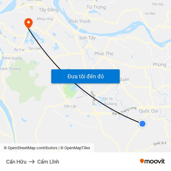 Cấn Hữu to Cẩm Lĩnh map