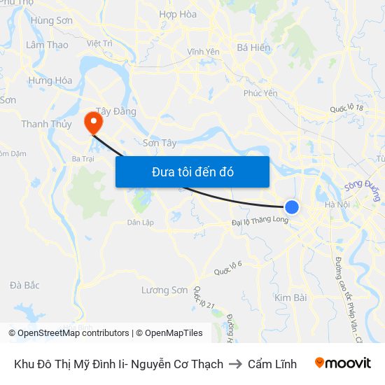 Khu Đô Thị Mỹ Đình Ii- Nguyễn Cơ Thạch to Cẩm Lĩnh map