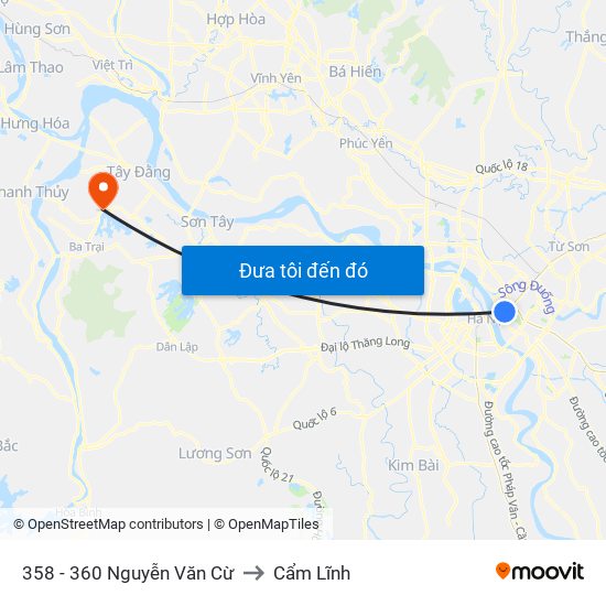 358 - 360 Nguyễn Văn Cừ to Cẩm Lĩnh map