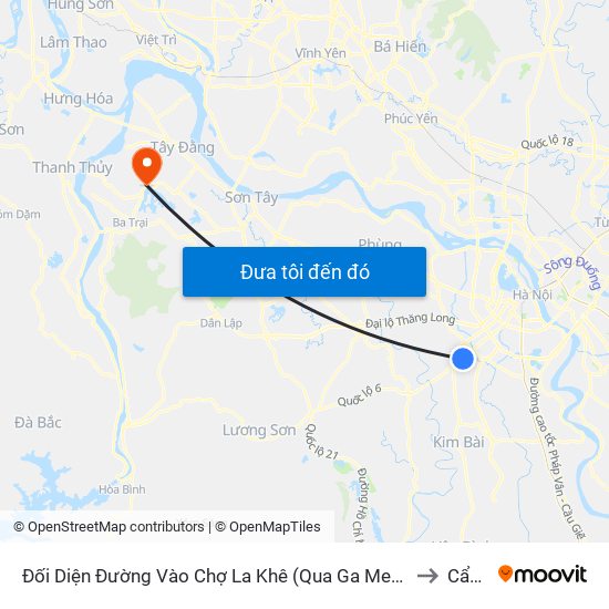 Đối Diện Đường Vào Chợ La Khê (Qua Ga Metro La Khê) - 405 Quang Trung (Hà Đông) to Cẩm Lĩnh map