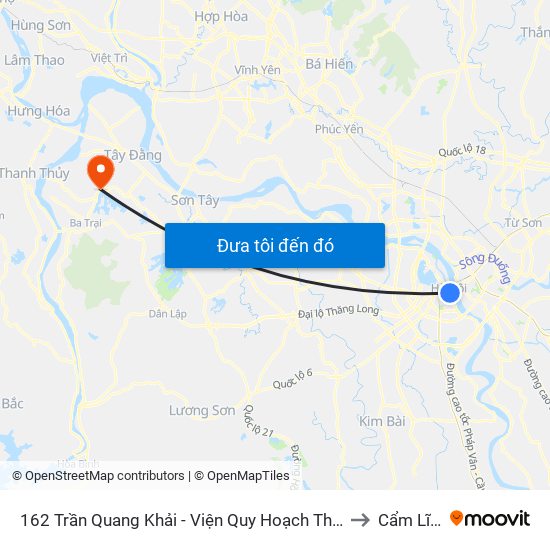 162 Trần Quang Khải - Viện Quy Hoạch Thủy Lợi to Cẩm Lĩnh map