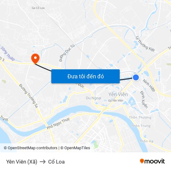 Yên Viên (Xã) to Cổ Loa map