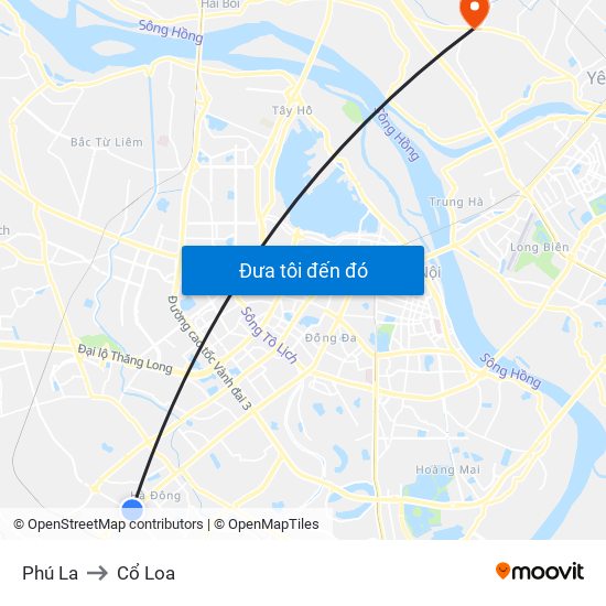 Phú La to Cổ Loa map