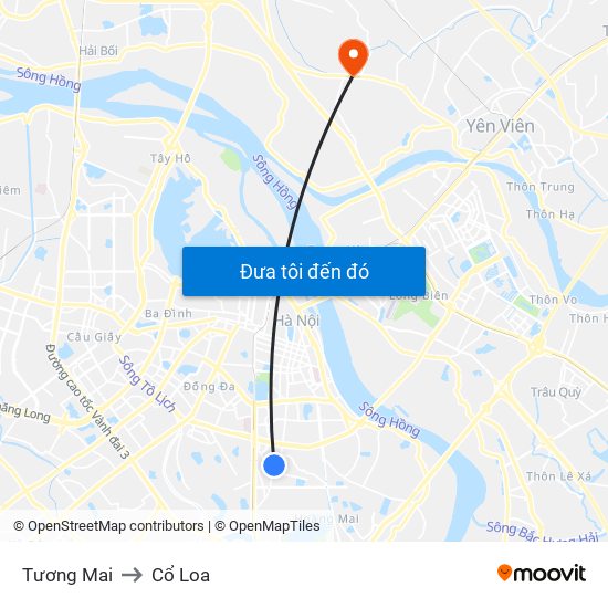 Tương Mai to Cổ Loa map