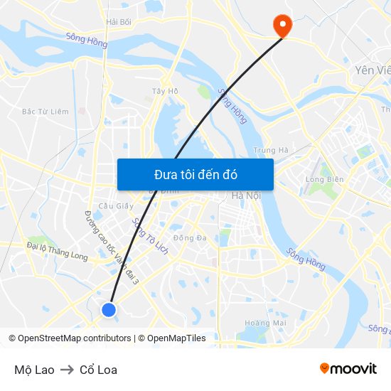 Mộ Lao to Cổ Loa map