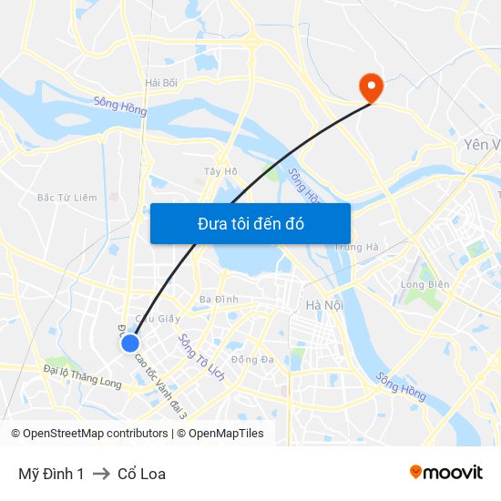 Mỹ Đình 1 to Cổ Loa map