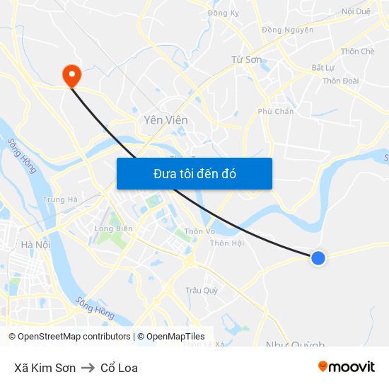 Xã Kim Sơn to Cổ Loa map