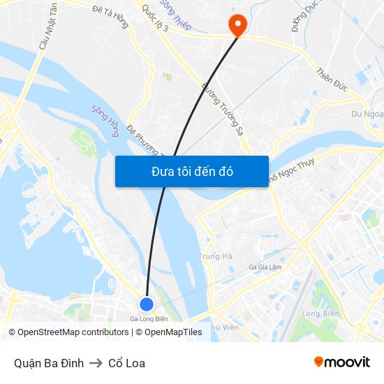 Quận Ba Đình to Cổ Loa map