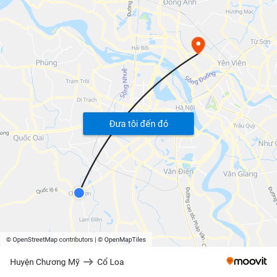 Huyện Chương Mỹ to Cổ Loa map