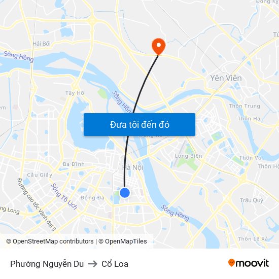 Phường Nguyễn Du to Cổ Loa map