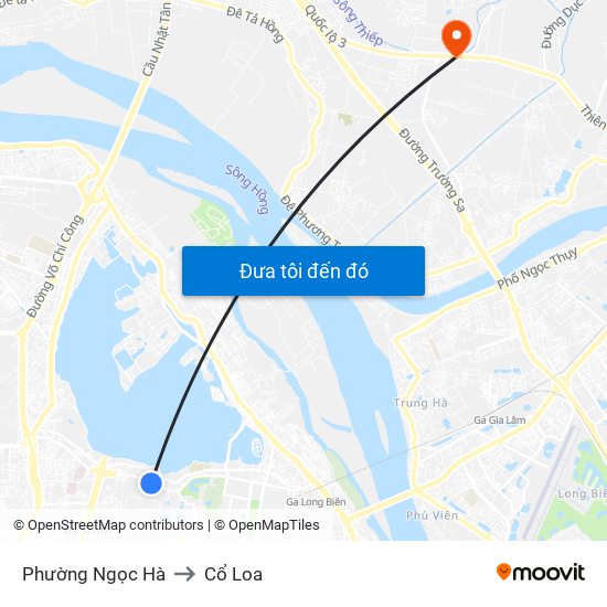 Phường Ngọc Hà to Cổ Loa map