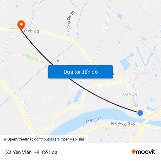 Xã Yên Viên to Cổ Loa map