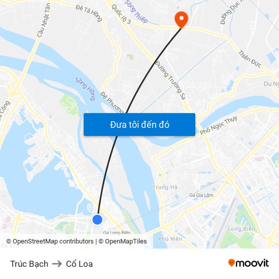 Trúc Bạch to Cổ Loa map