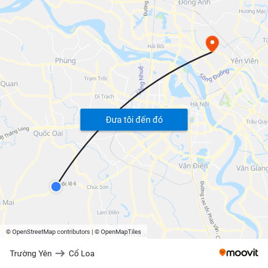 Trường Yên to Cổ Loa map