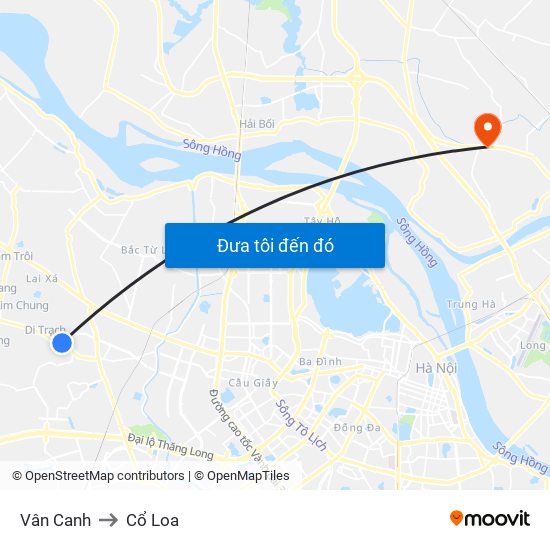 Vân Canh to Cổ Loa map