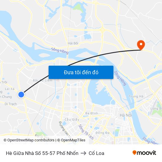 Hè Giữa Nhà Số 55-57 Phố Nhổn to Cổ Loa map