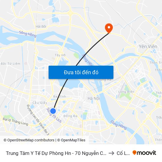 Trung Tâm Y Tế Dự Phòng Hn - 70 Nguyễn Chí Thanh to Cổ Loa map