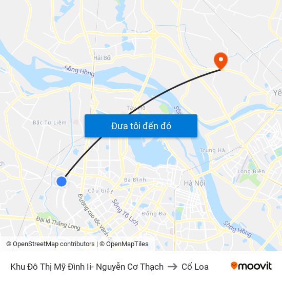 Khu Đô Thị Mỹ Đình Ii- Nguyễn Cơ Thạch to Cổ Loa map