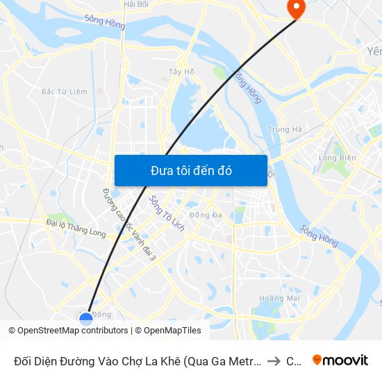 Đối Diện Đường Vào Chợ La Khê (Qua Ga Metro La Khê) - 405 Quang Trung (Hà Đông) to Cổ Loa map