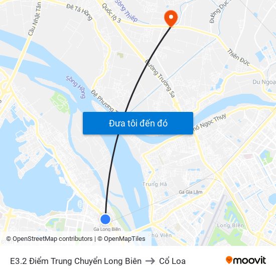 E3.2 Điểm Trung Chuyển Long Biên to Cổ Loa map