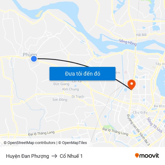 Huyện Đan Phượng to Cổ Nhuế 1 map