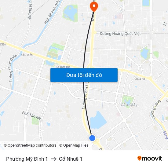 Phường Mỹ Đình 1 to Cổ Nhuế 1 map