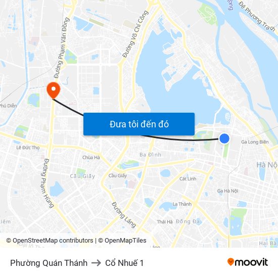 Phường Quán Thánh to Cổ Nhuế 1 map