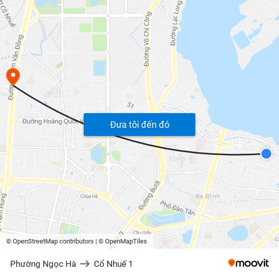 Phường Ngọc Hà to Cổ Nhuế 1 map